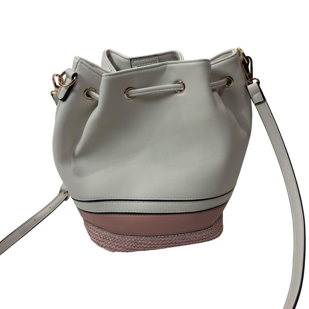 Jen & Co Darcy Pink Bucket Bag Vegan Leather Crossbody Shoulder Handbag Purse - Picture 11 of 13
